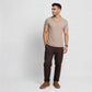 Woven Solid Riviters Mid Rise Pants