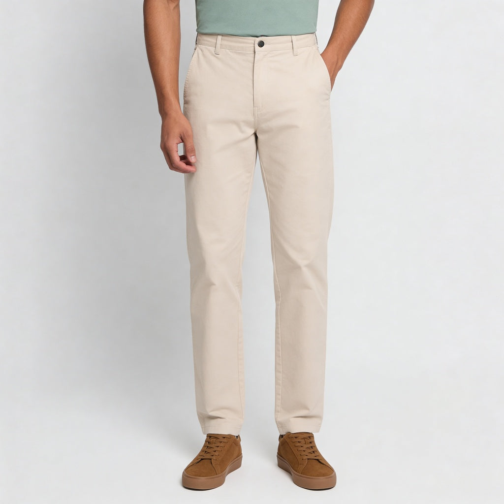 Woven Solid Riviters Mid Rise Pants