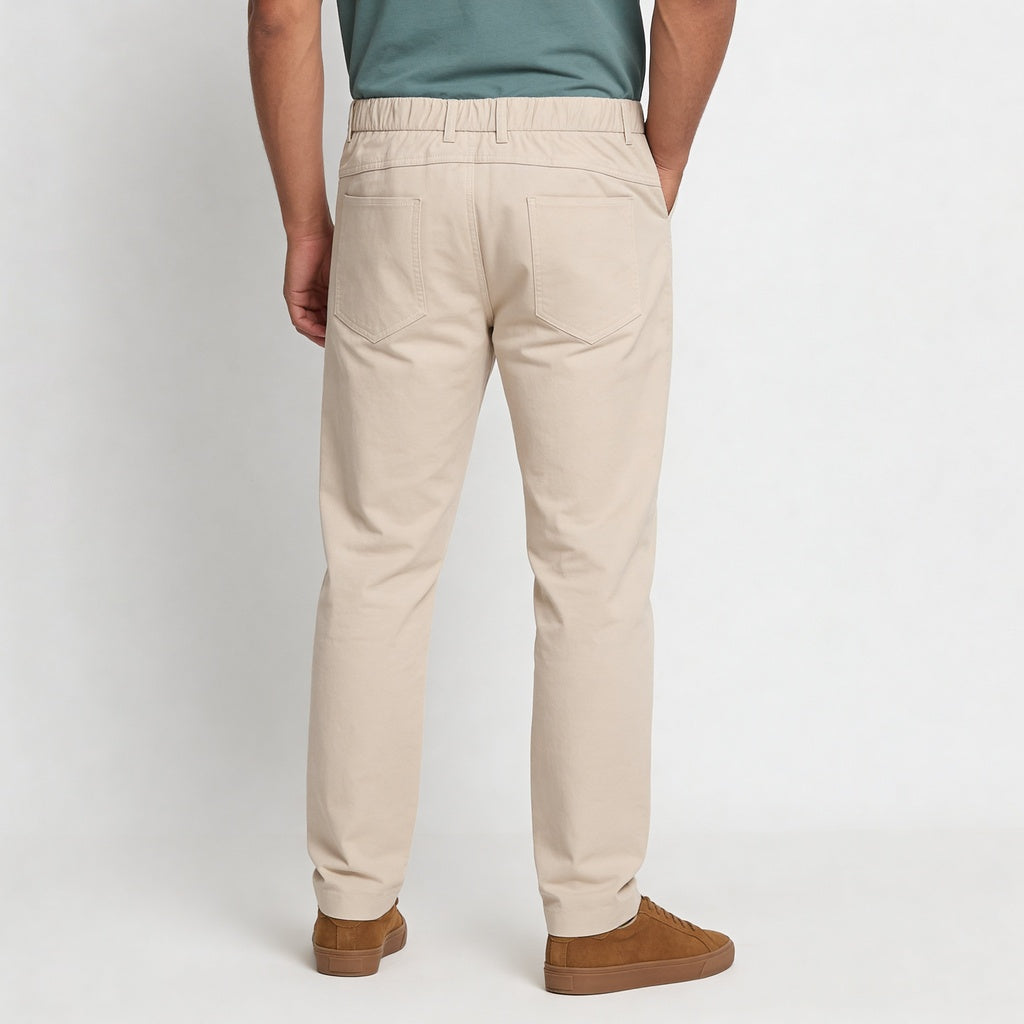 Woven Solid Riviters Mid Rise Pants