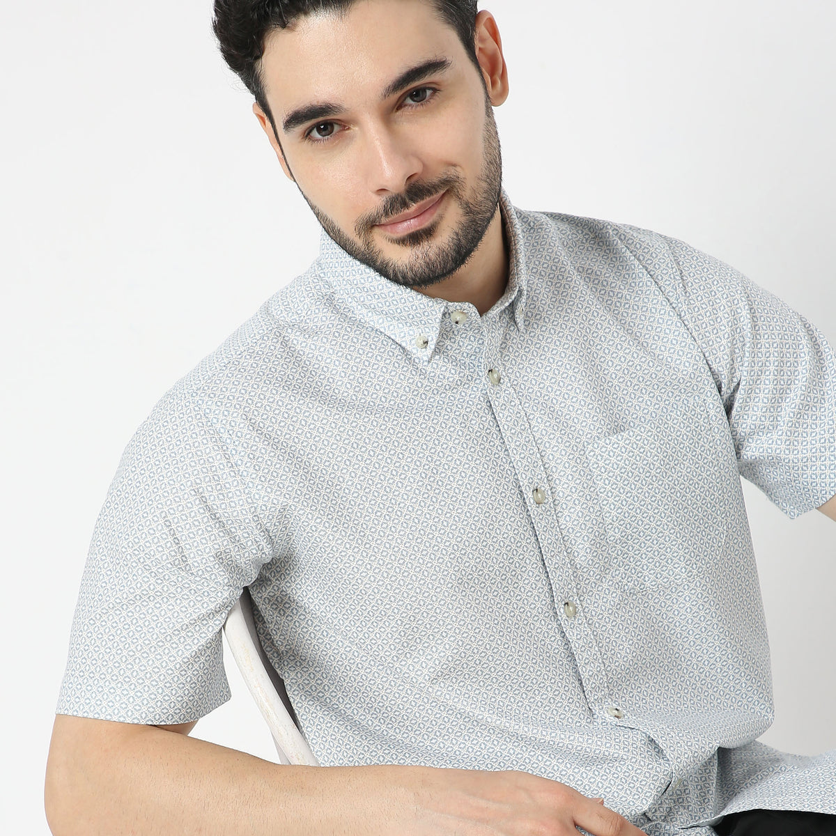 Regular Fit Printed Cambridge Shirt