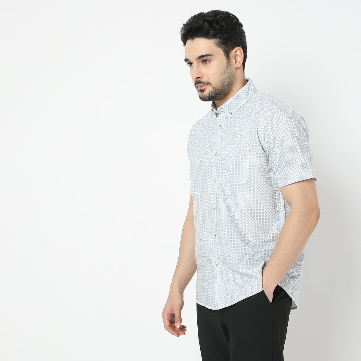 Regular Fit Printed Cambridge Shirt