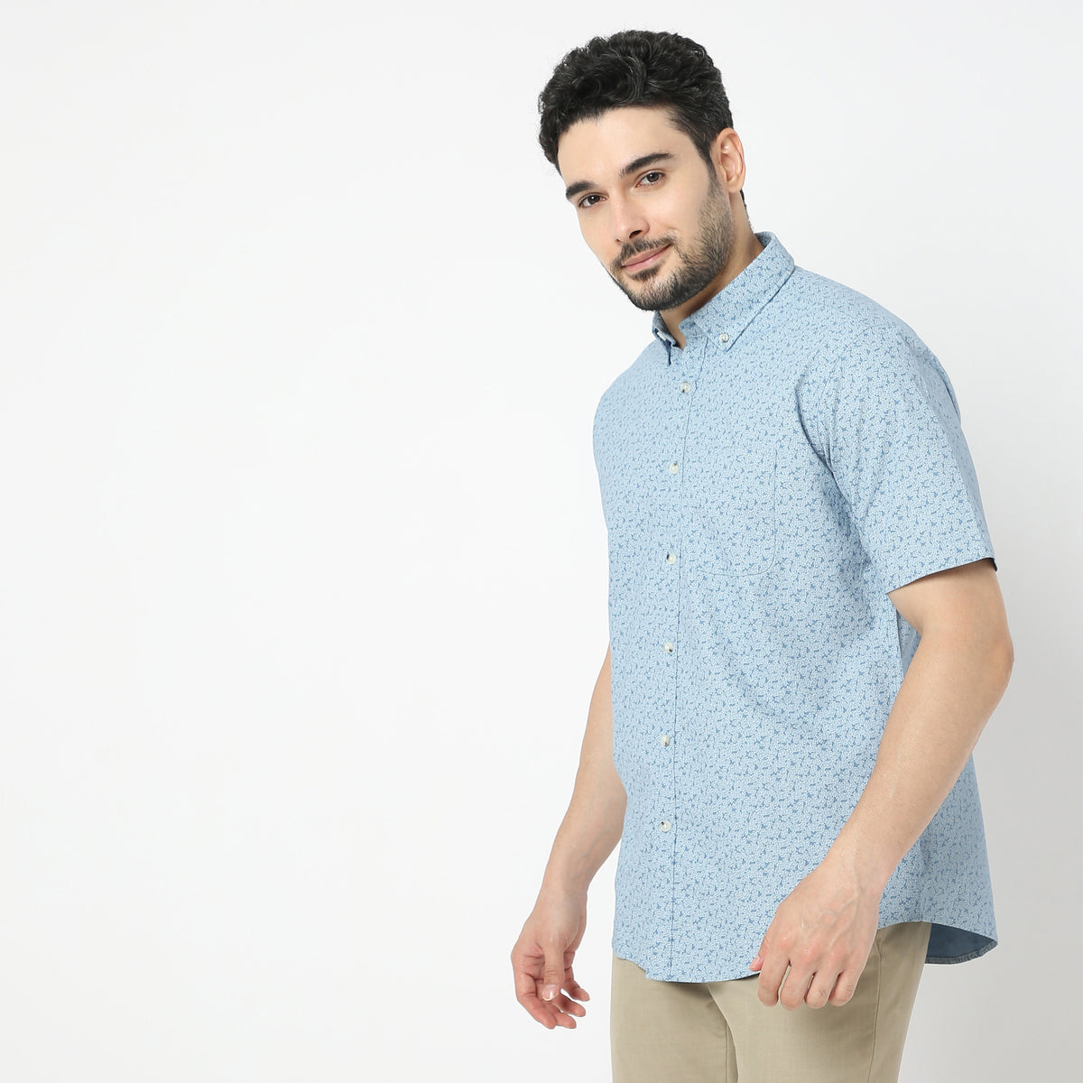 Regular Fit Printed Cambridge Shirt