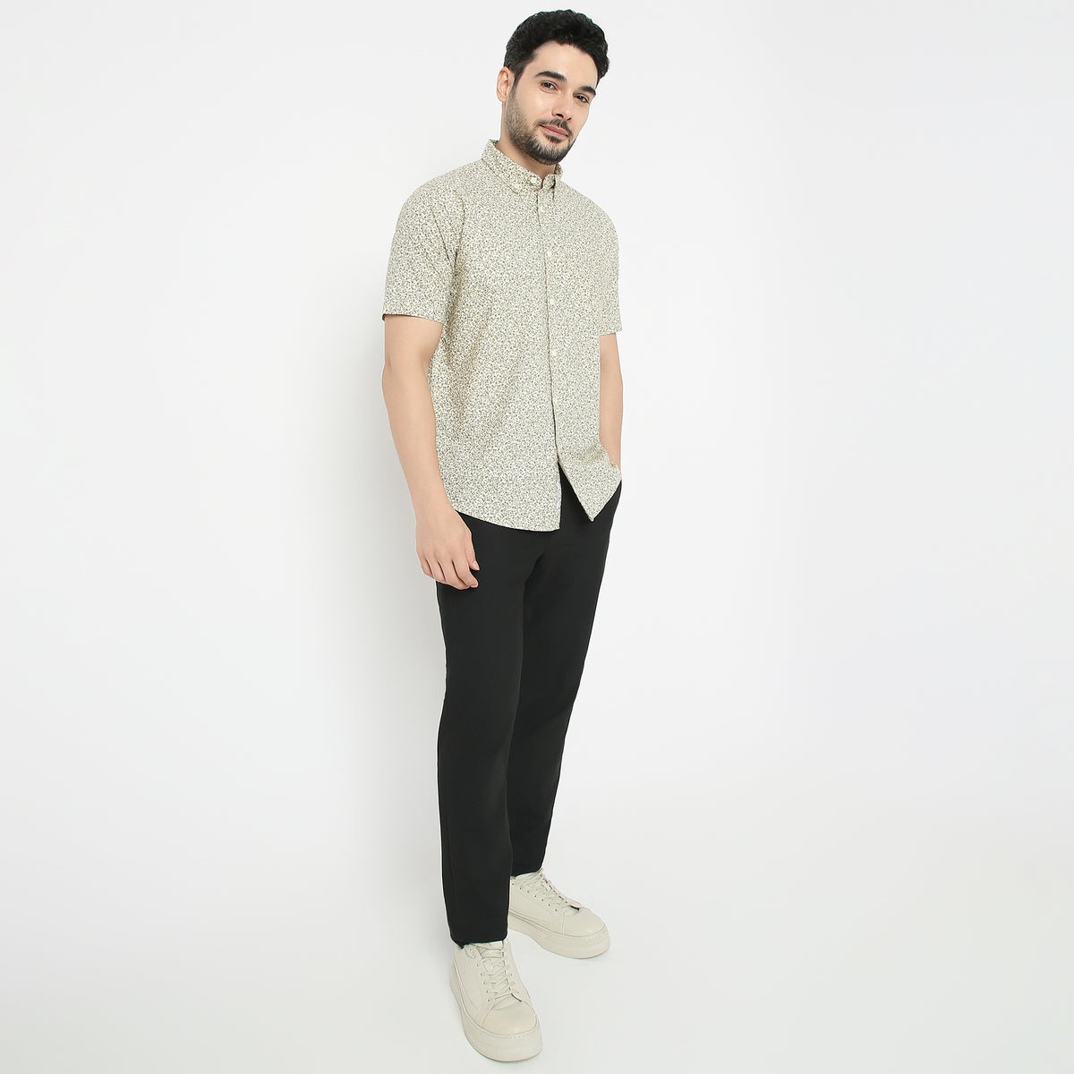 Regular Fit Printed Cambridge Shirt