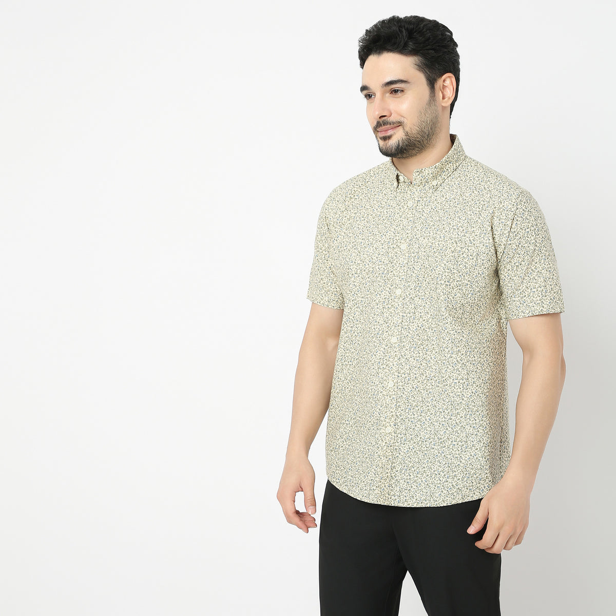 Regular Fit Printed Cambridge Shirt