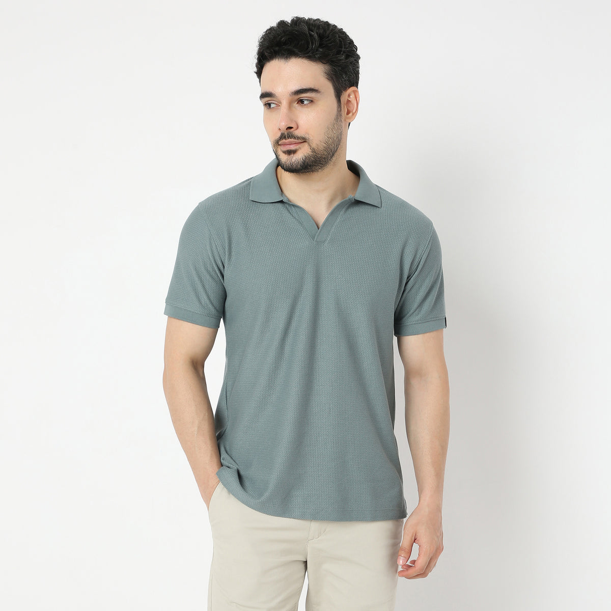 Regular Fit Jacquard Polo T-Shirt