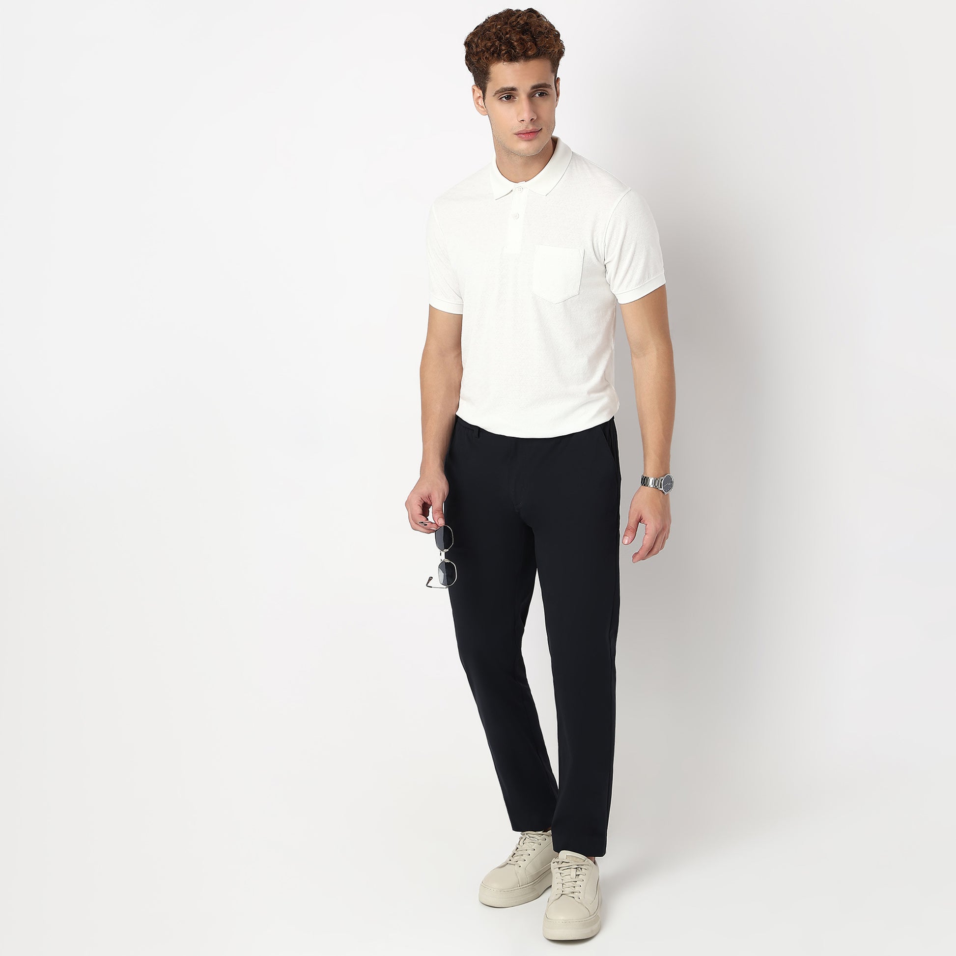 Buy Men Regular Fit Structured Half Sleeve T-Shirt  - Style Union