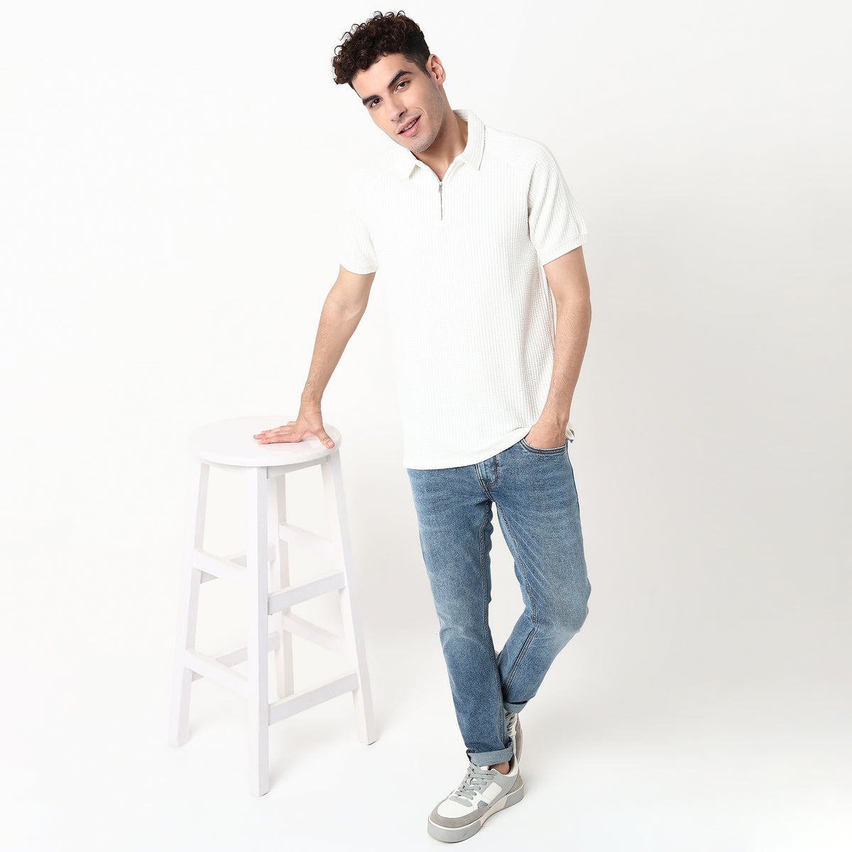 Structured Cotton Polyester Polo T-Shirt