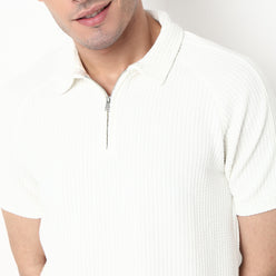 Structured Cotton Polyester Polo T-Shirt