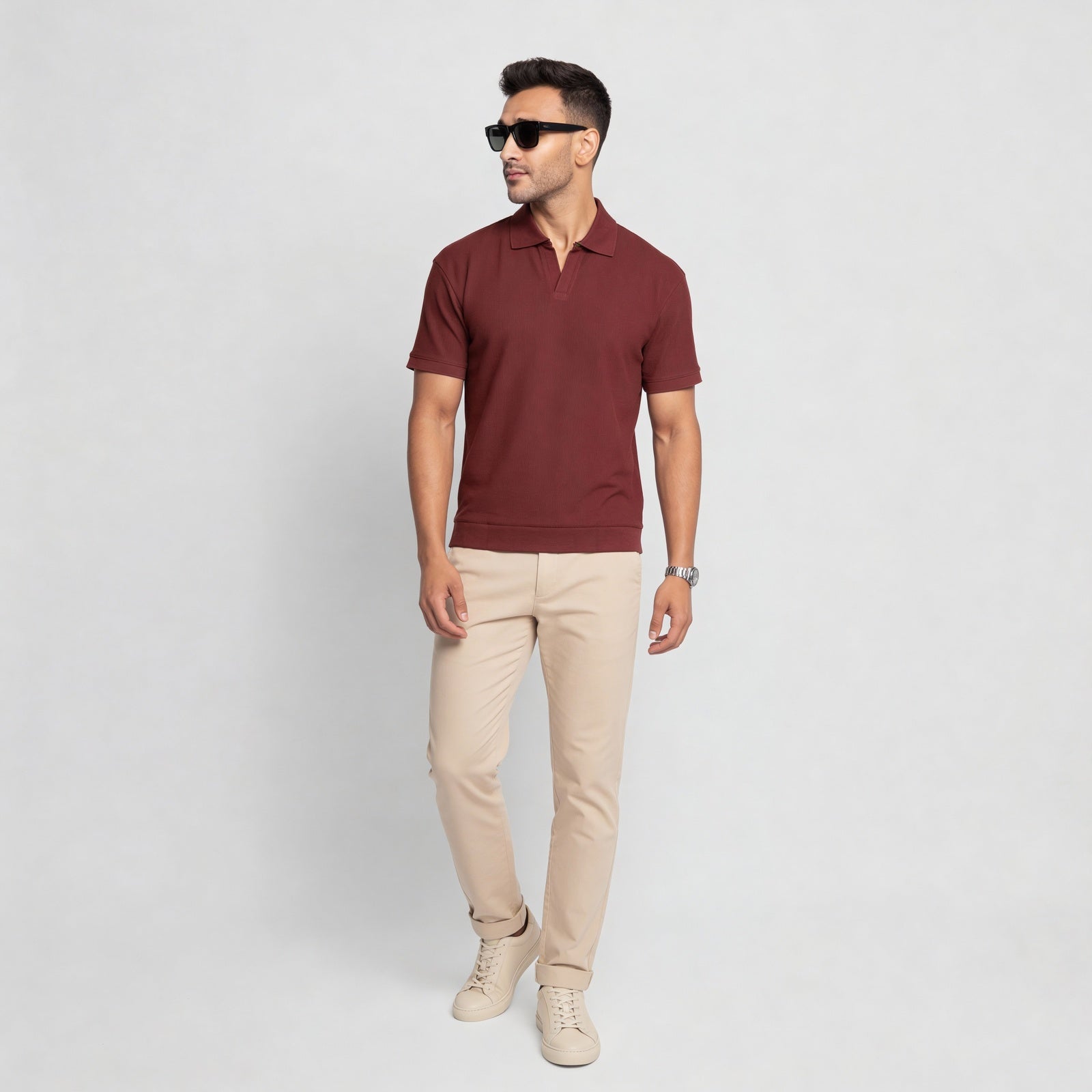 Cotton Polyester Structured Half Sleeve T-Shirt