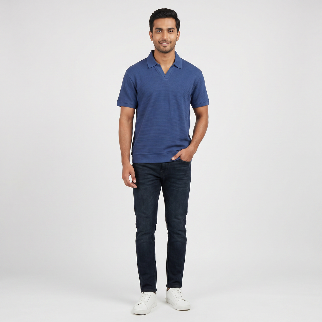 Cotton Structured Island Polo T-Shirt