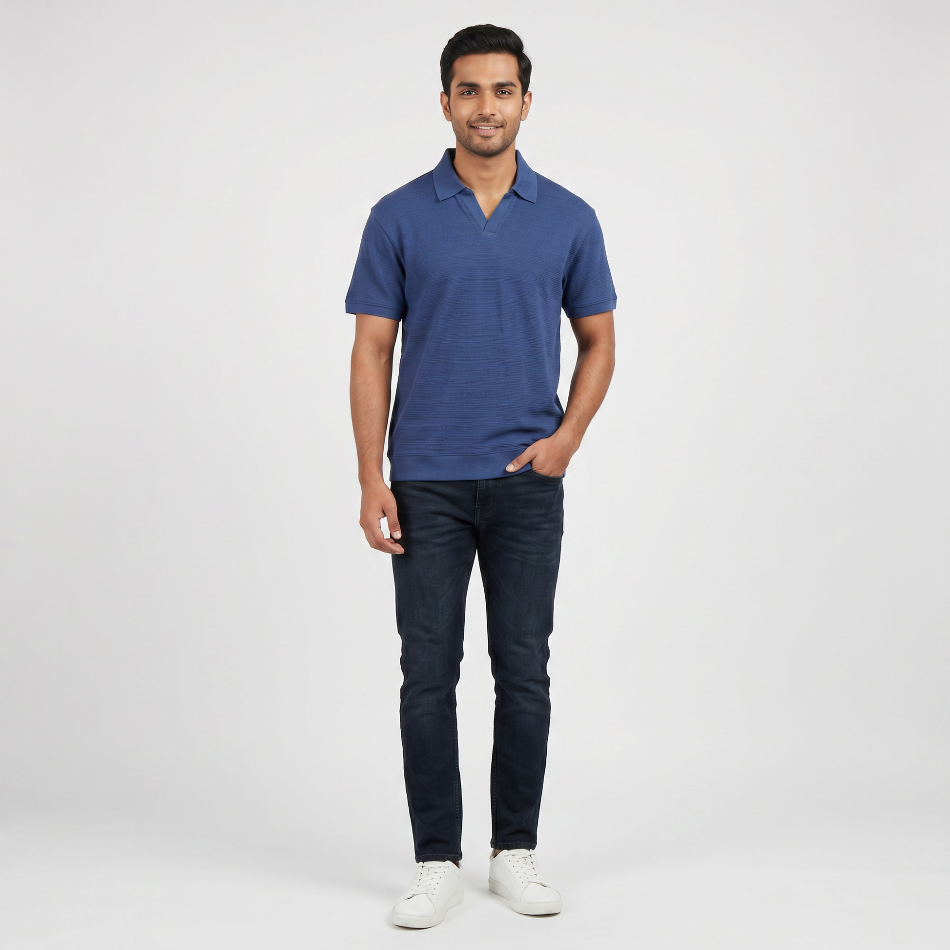 Cotton Structured Island Polo T-Shirt