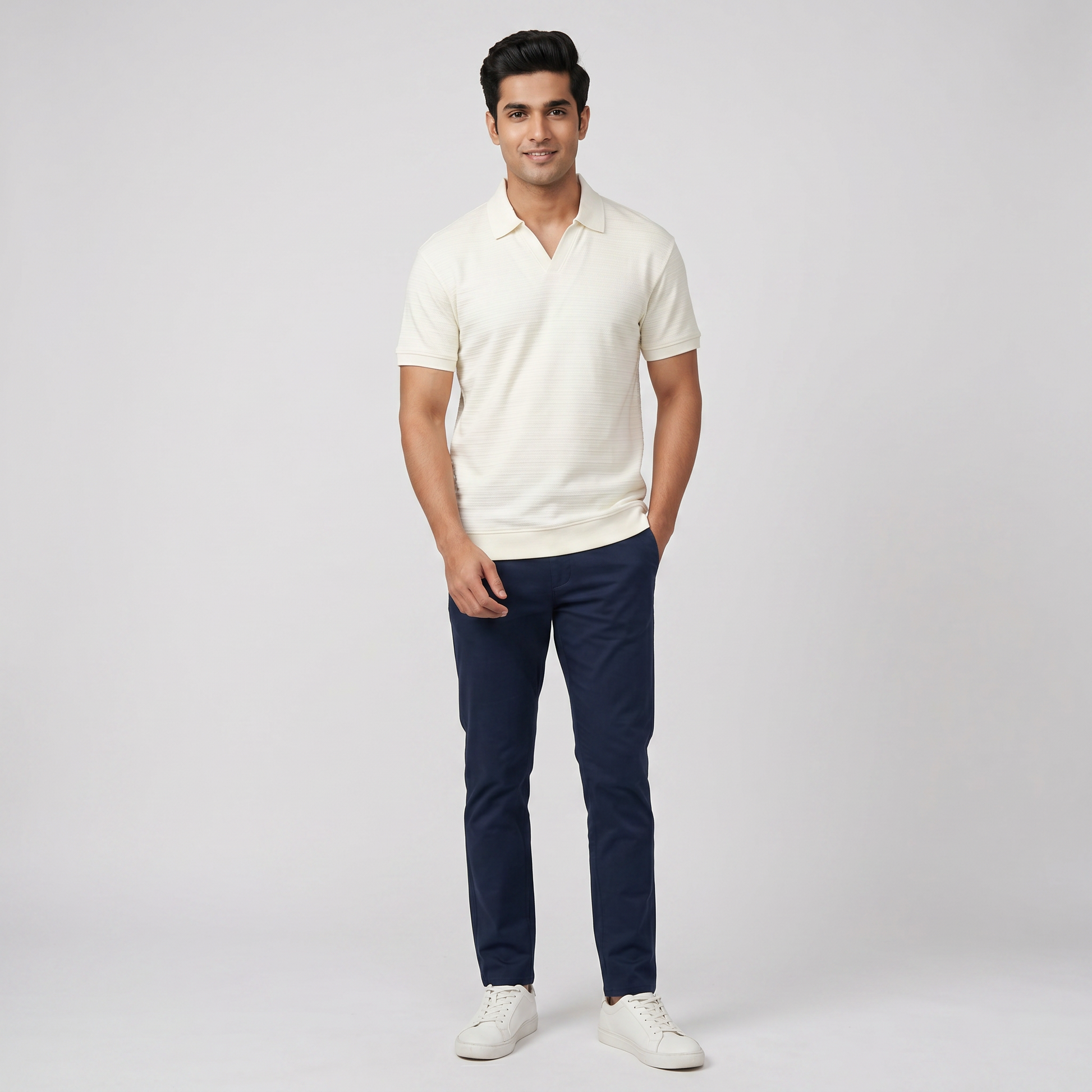 Cotton Structured Island Polo T-Shirt
