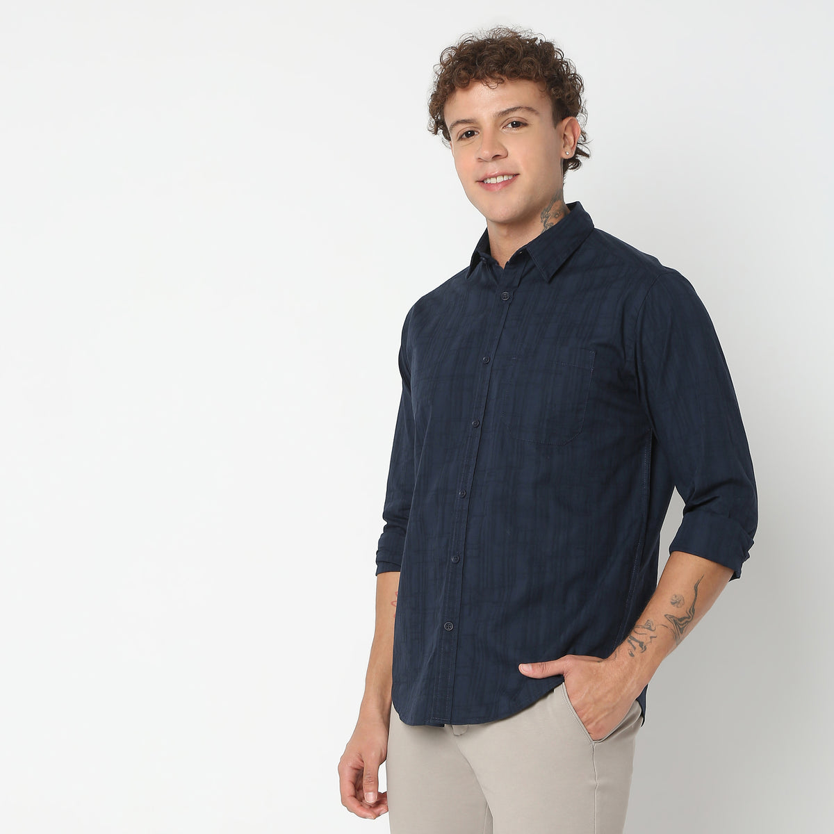 Regular Fit Solid Shirt