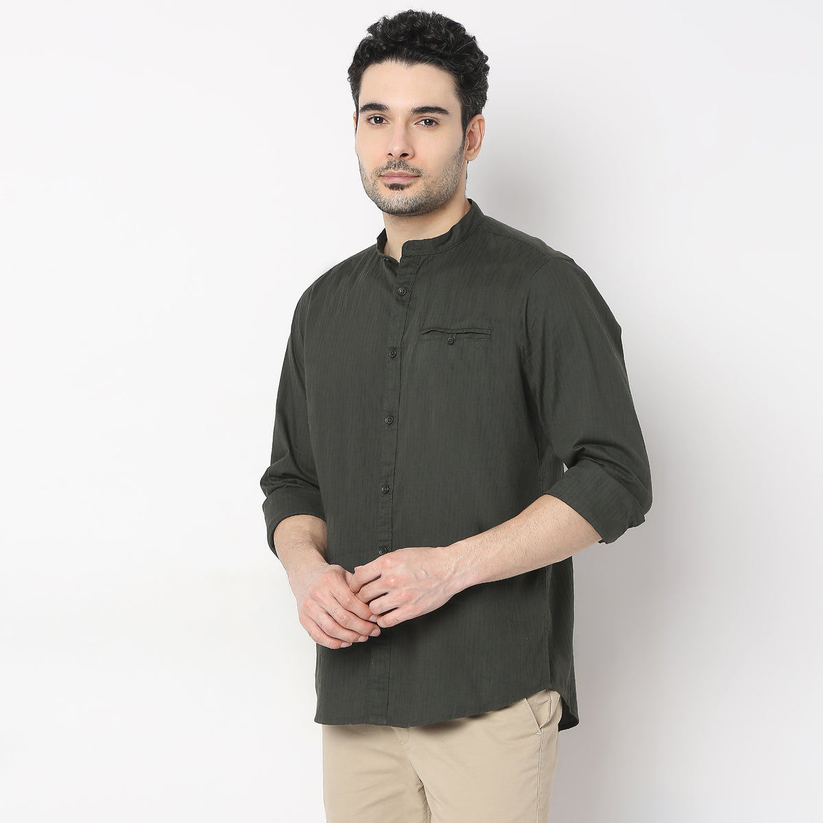 Regular Fit Solid Shirt