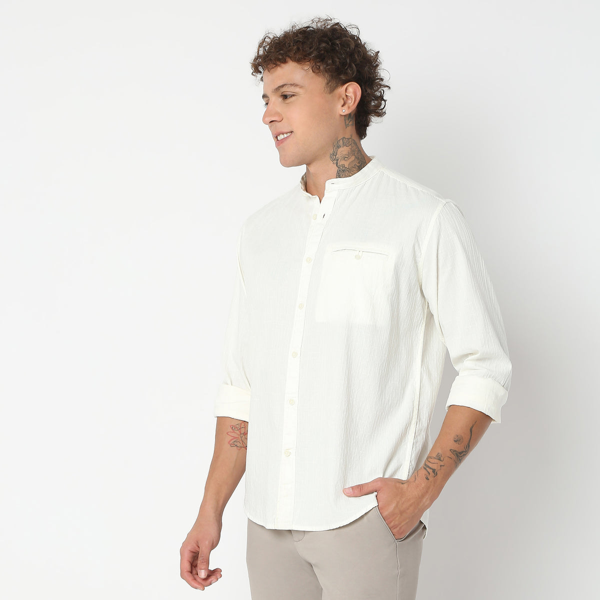 Regular Fit Solid Shirt