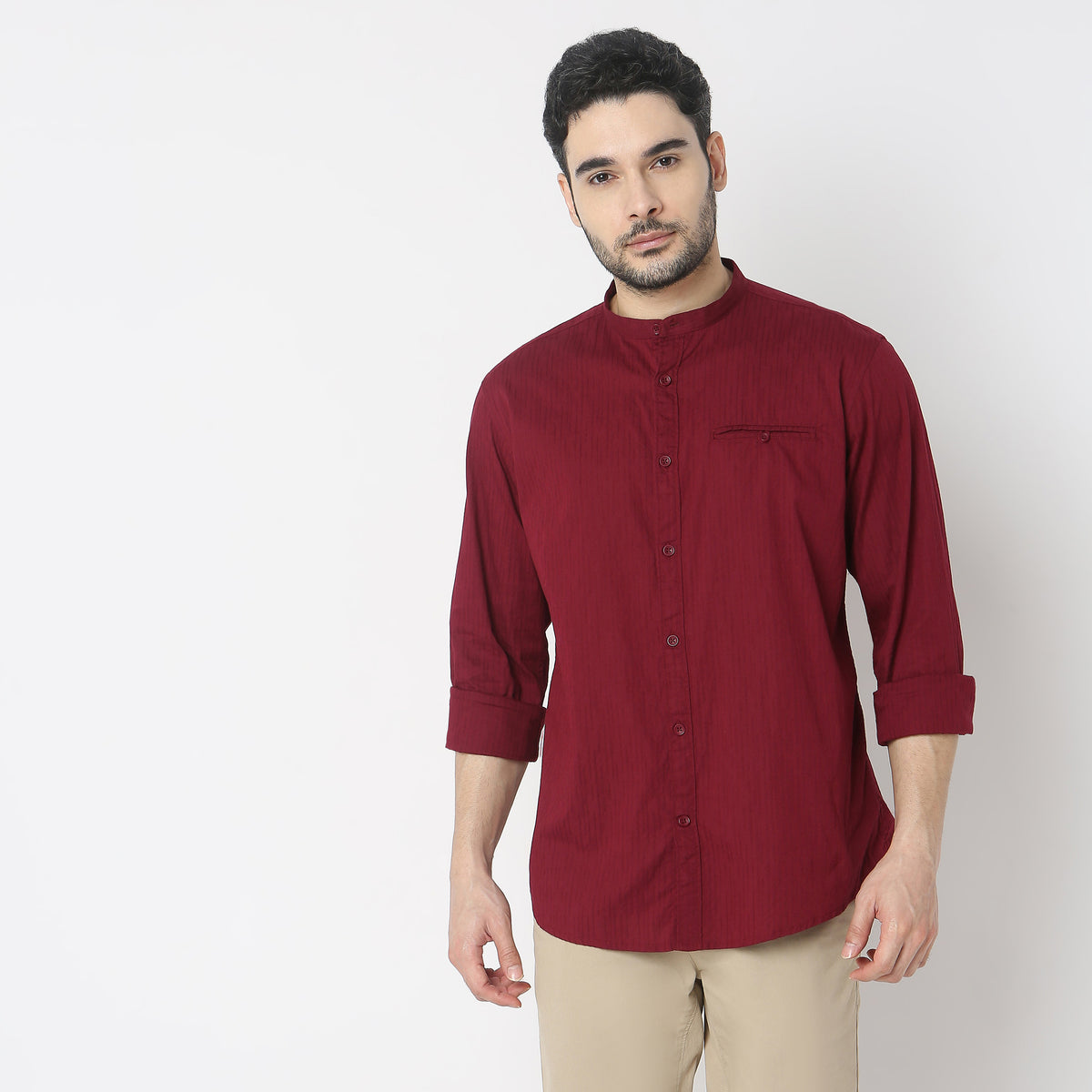 Regular Fit Solid Shirt