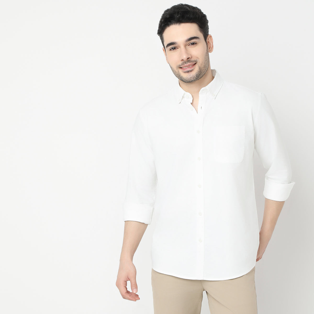 Slim Fit Solid Shirt