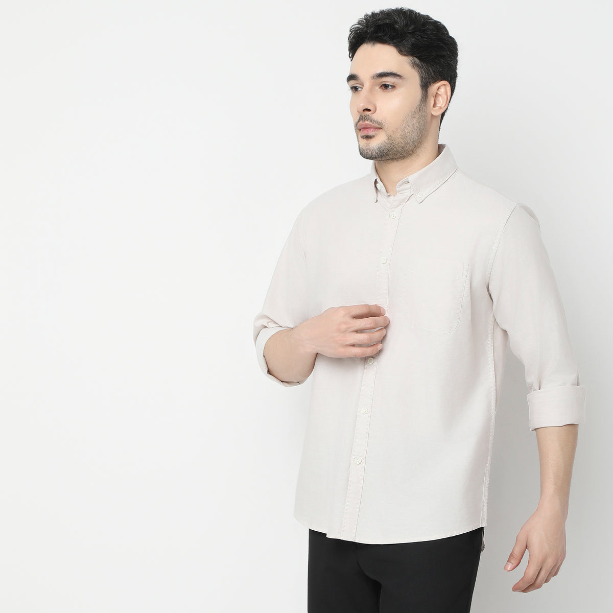 Slim Fit Solid Shirt