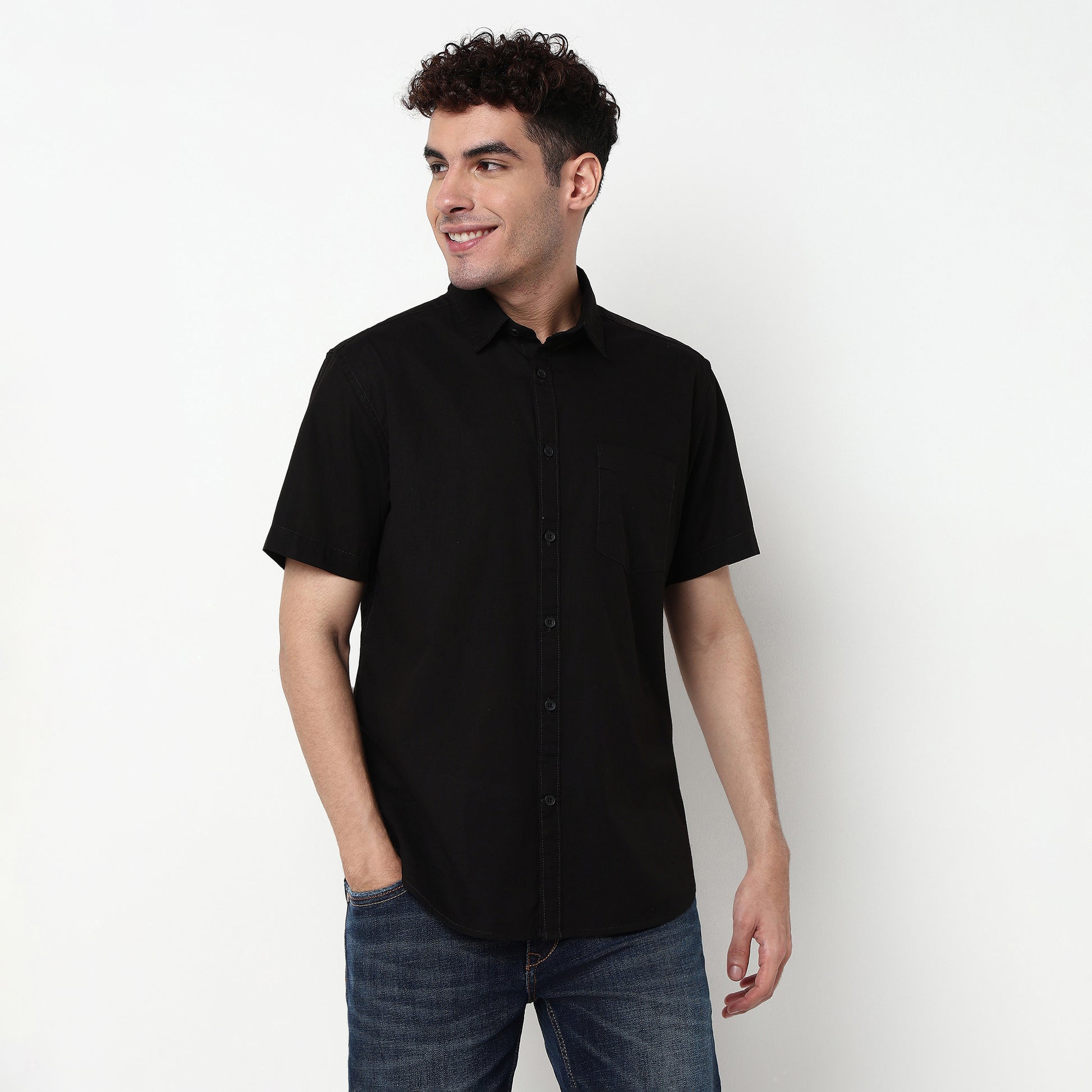 Regular Fit Solid Shirt