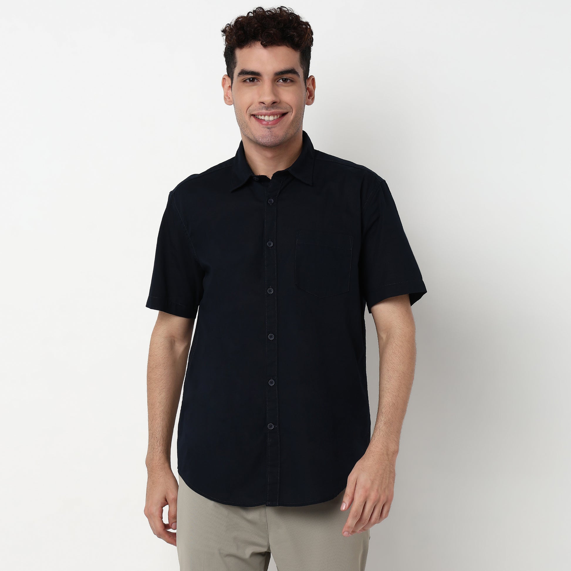 Regular Fit Solid Shirt