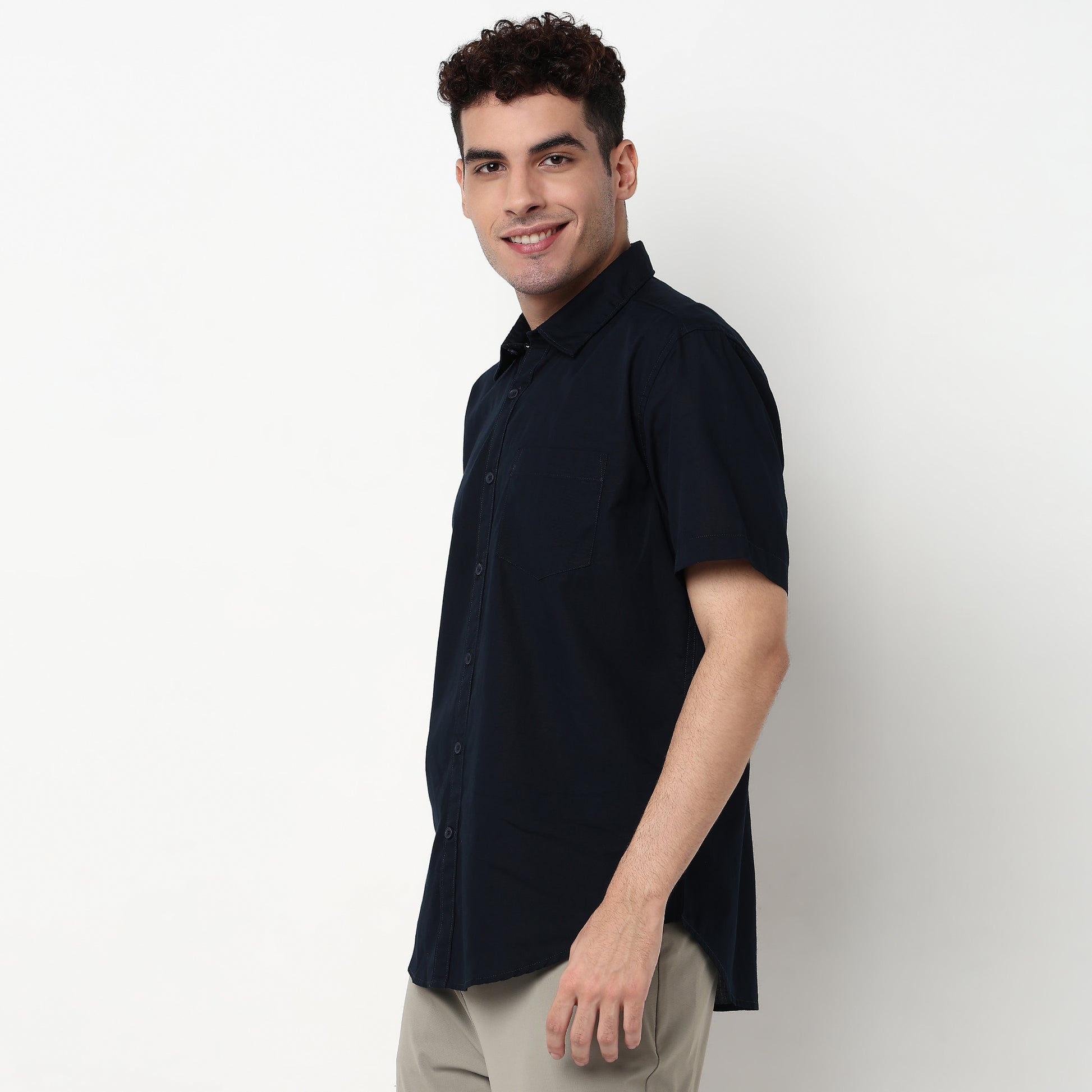 Regular Fit Solid Shirt
