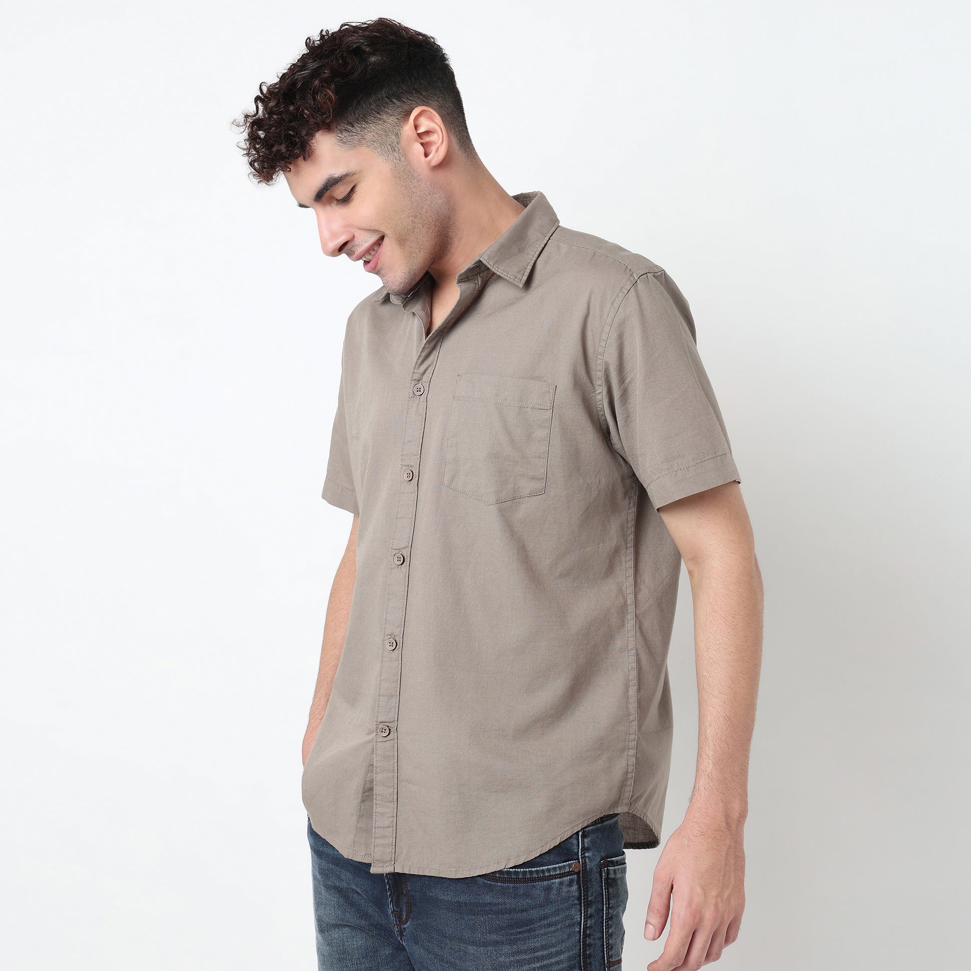 Regular Fit Solid Shirt