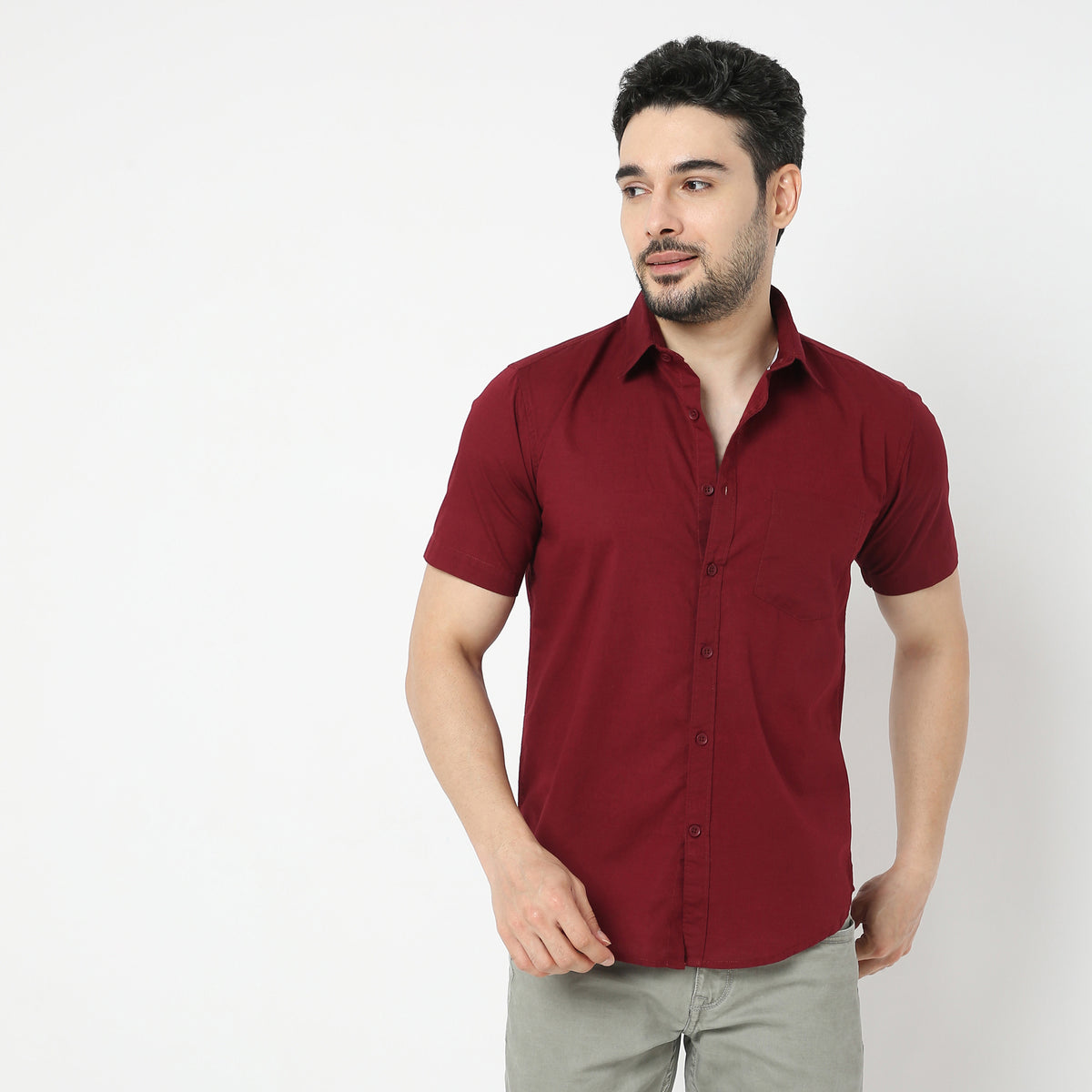 Regular Fit Solid Shirt