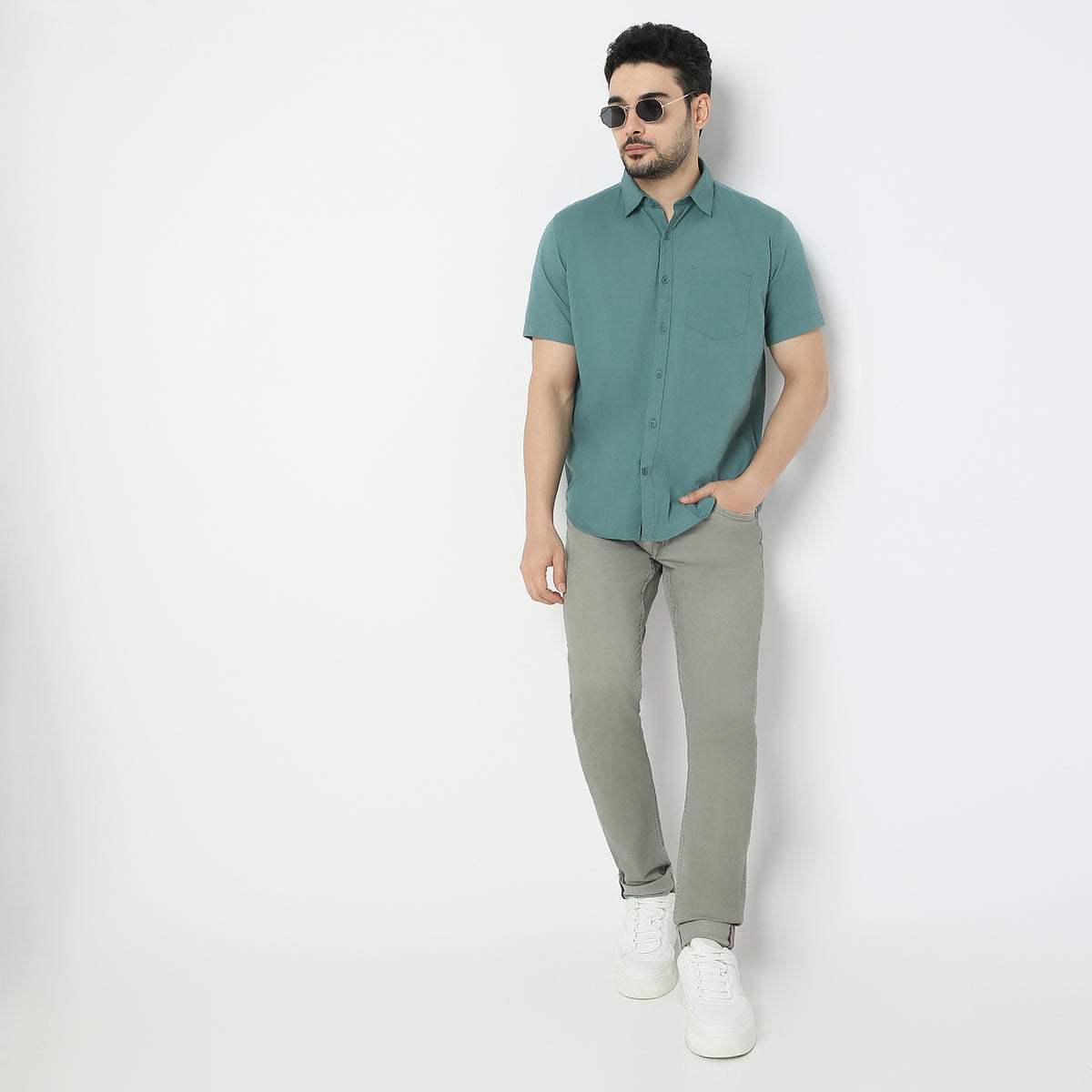 Regular Fit Solid Shirt