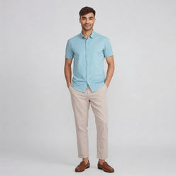 Regular Fit Solid Shirt Collar Regular Length Shirt