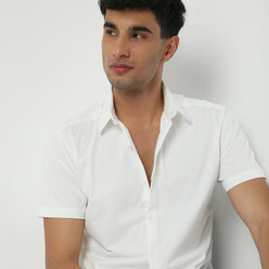 Regular Fit Solid Shirt Collar Regular Length Shirt