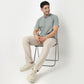Linen Enriched Fine Natural Blend Shirt Half Sleeve Band Collar