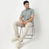 Linen Enriched Fine Natural Blend Shirt Half Sleeve Band Collar