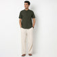 Lininᵉˣ - Linen Enriched Fine Natural Blend Shirt Half Sleeve Band Collar