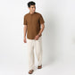 Lininᵉˣ - Linen Enriched Fine Natural Blend Shirt Half Sleeve Band Collar
