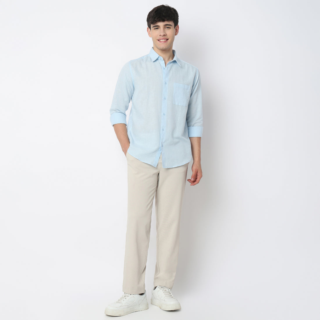 Smart Solid Linen Shirt
