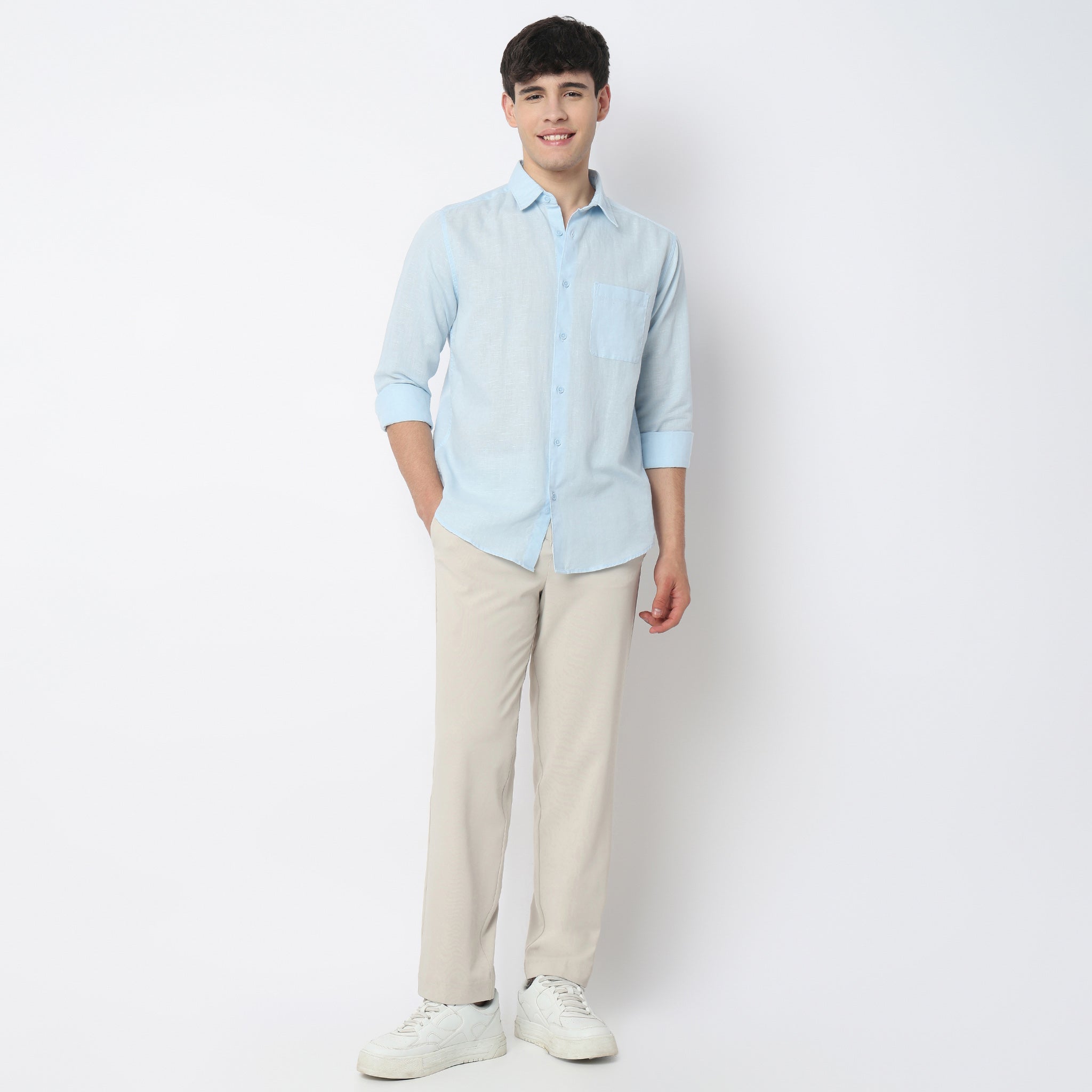 Smart Solid Linen Shirt