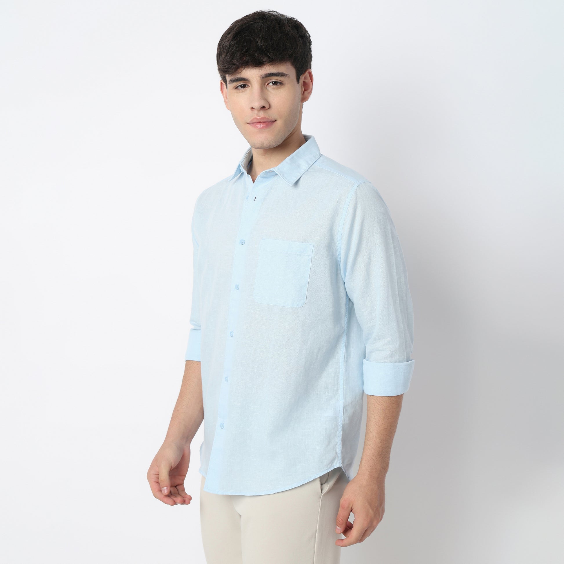 Smart Solid Linen Shirt