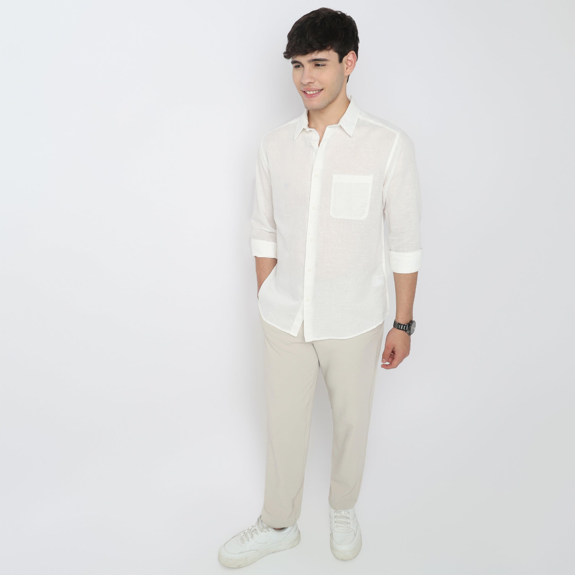 Smart Solid Linen Shirt