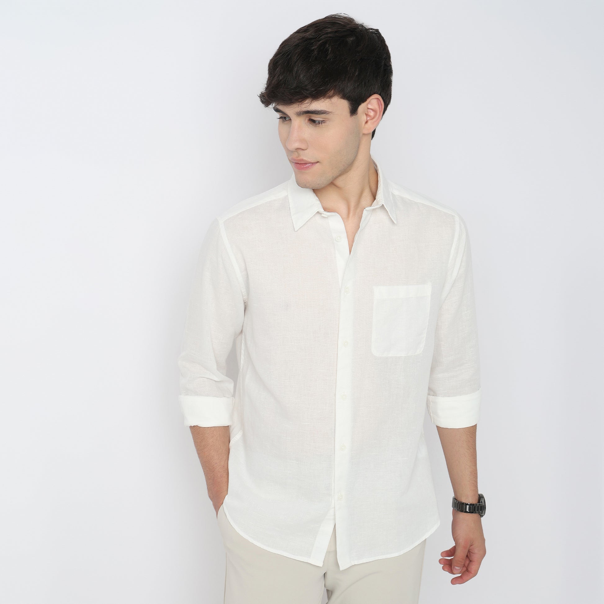 Smart Solid Linen Shirt