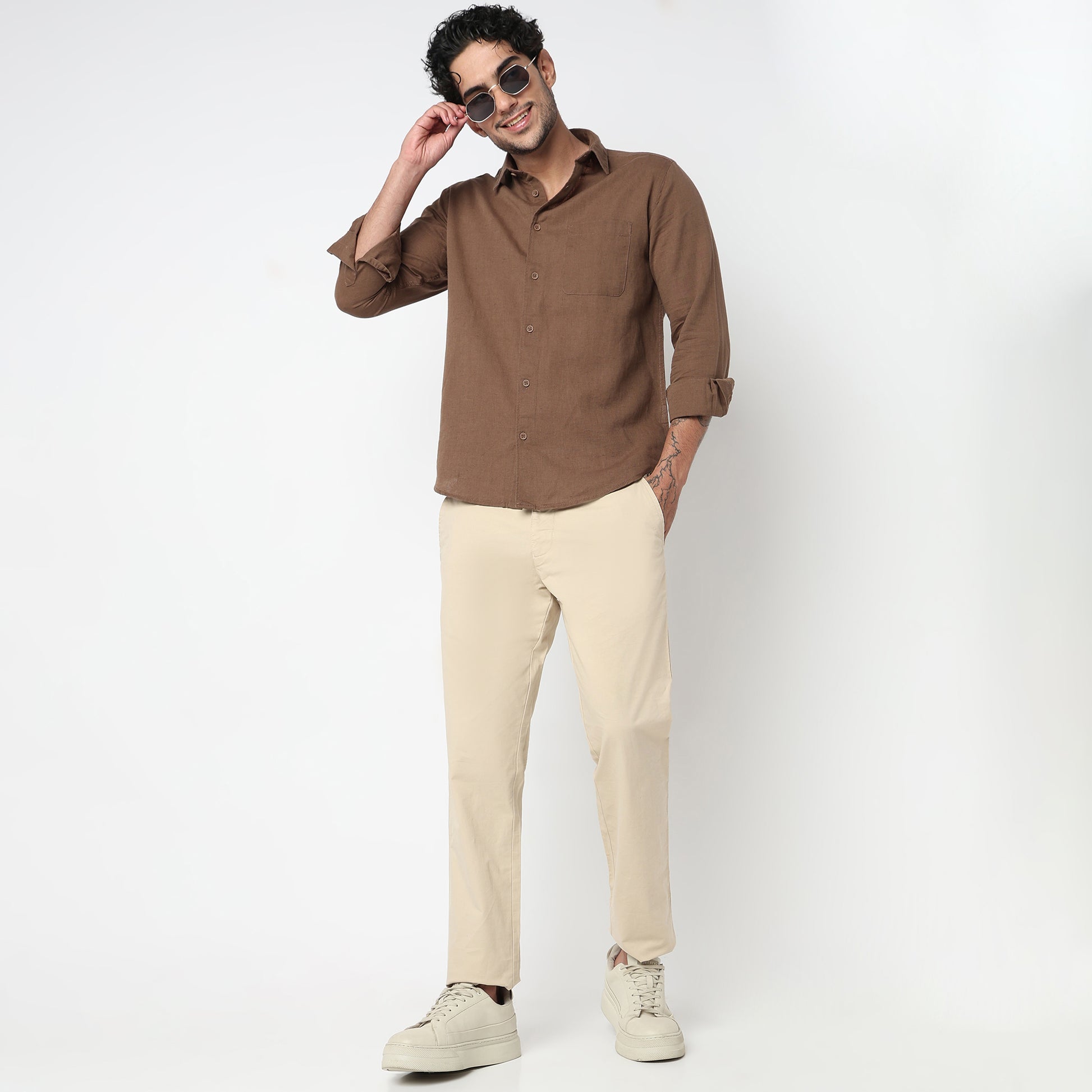 Smart Solid Linen Shirt