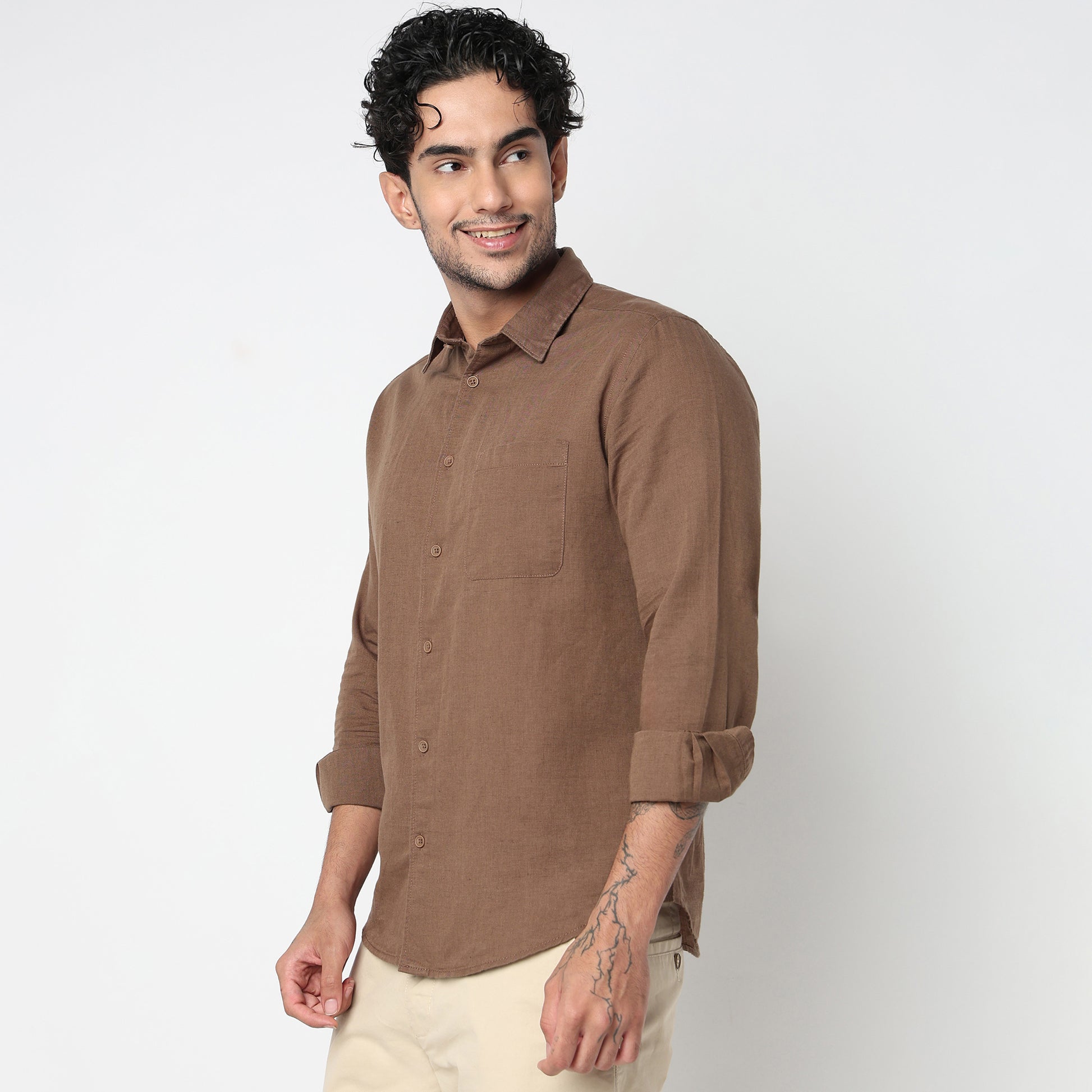 Smart Solid Linen Shirt