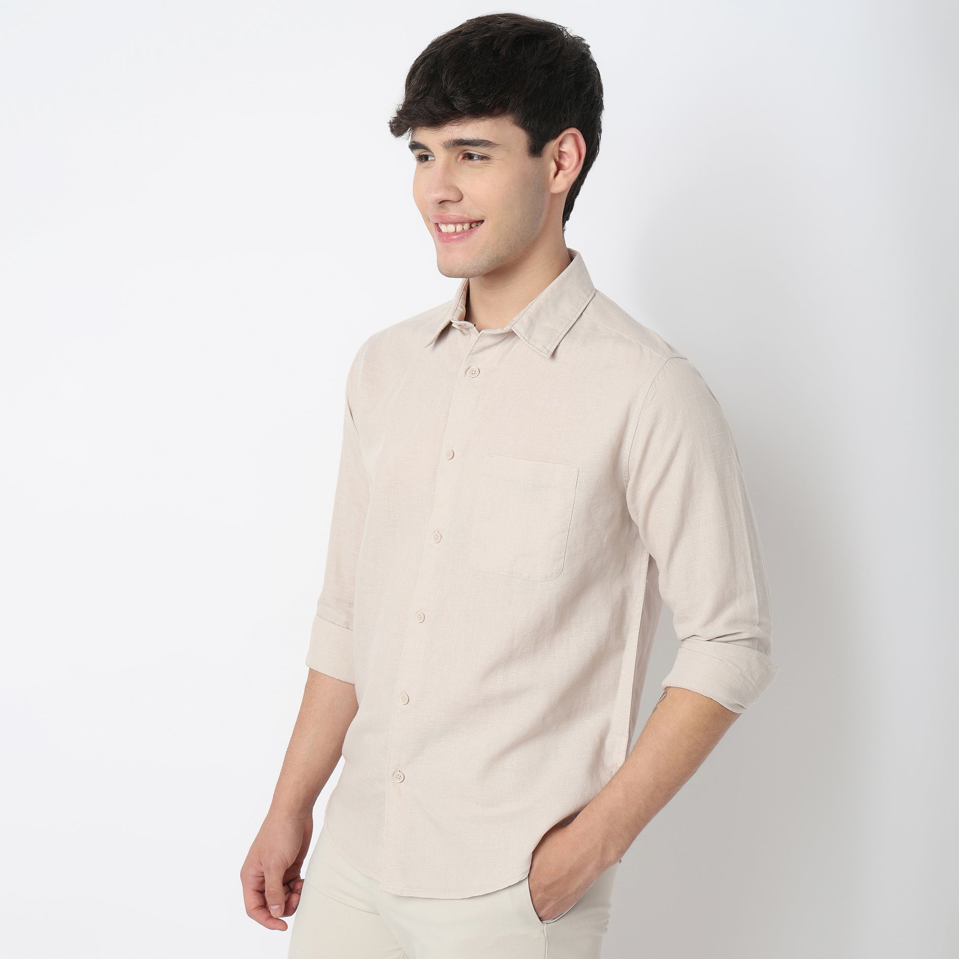 Smart Solid Linen Shirt