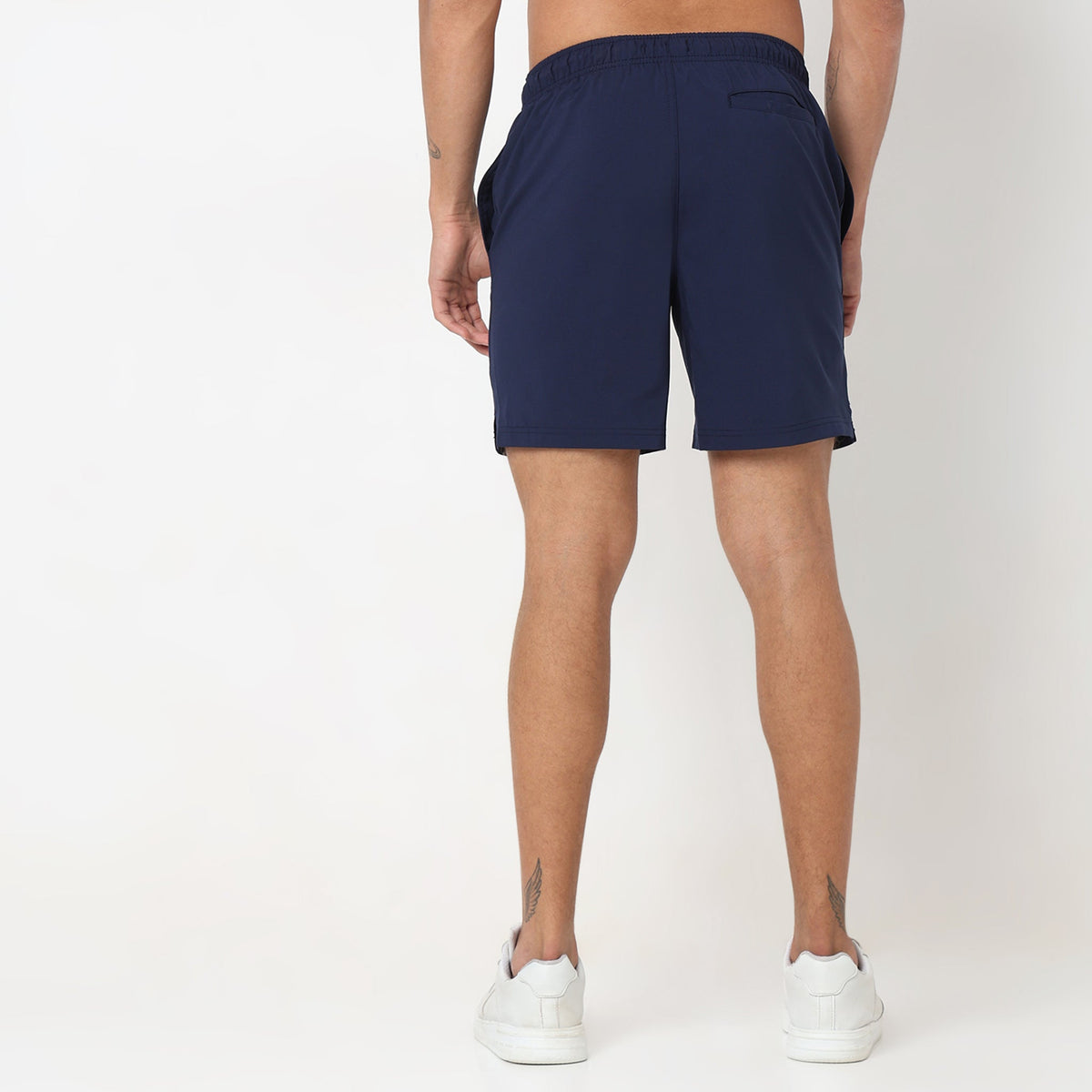 Regular Fit Solid Mid Rise Shorts