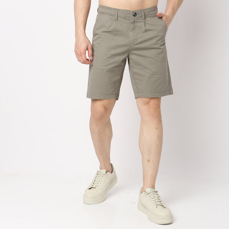 Solid Knee Length Active Shorts