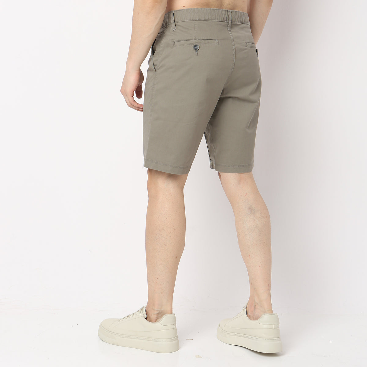 Solid Knee Length Active Shorts