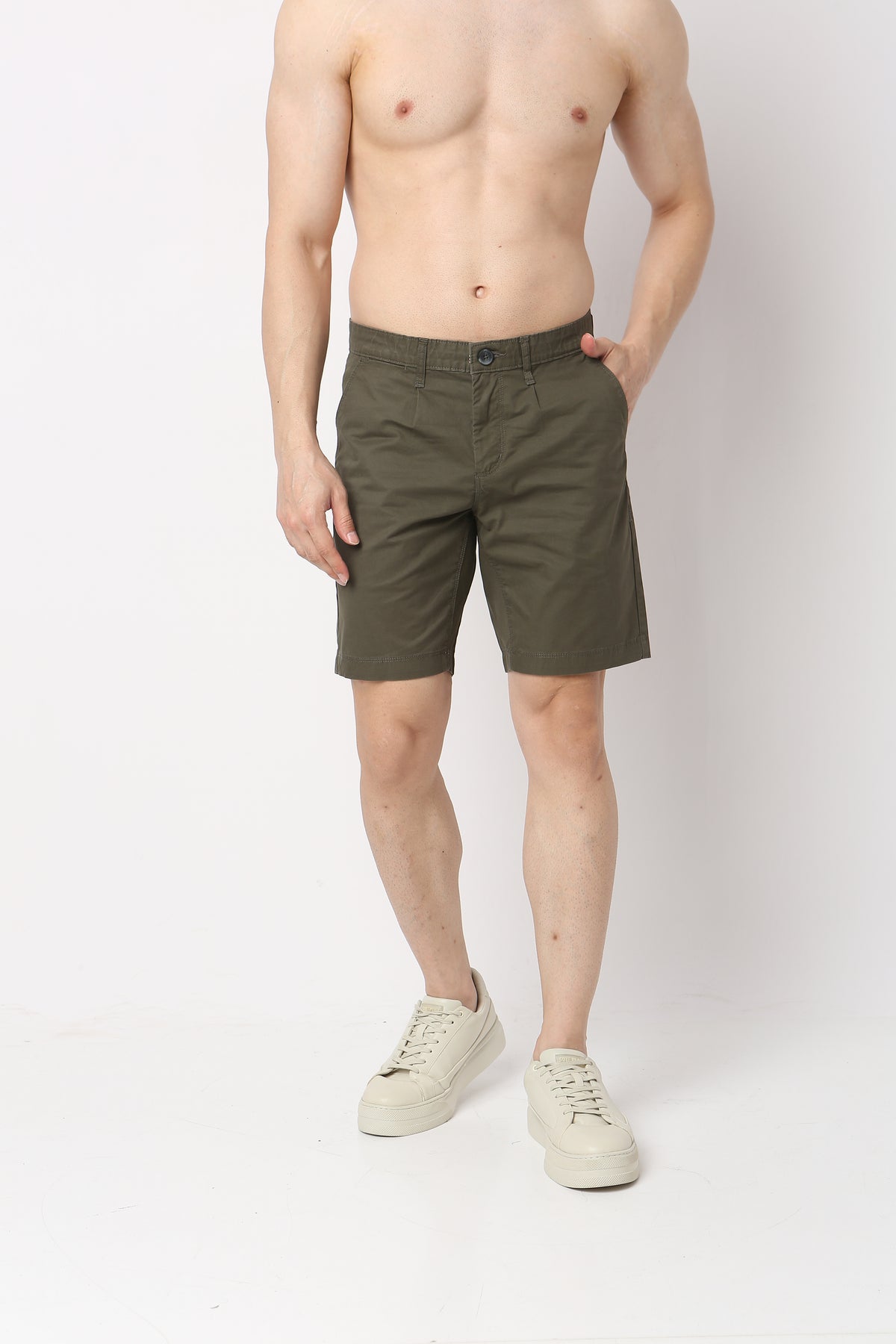 Solid Knee Length Active Shorts