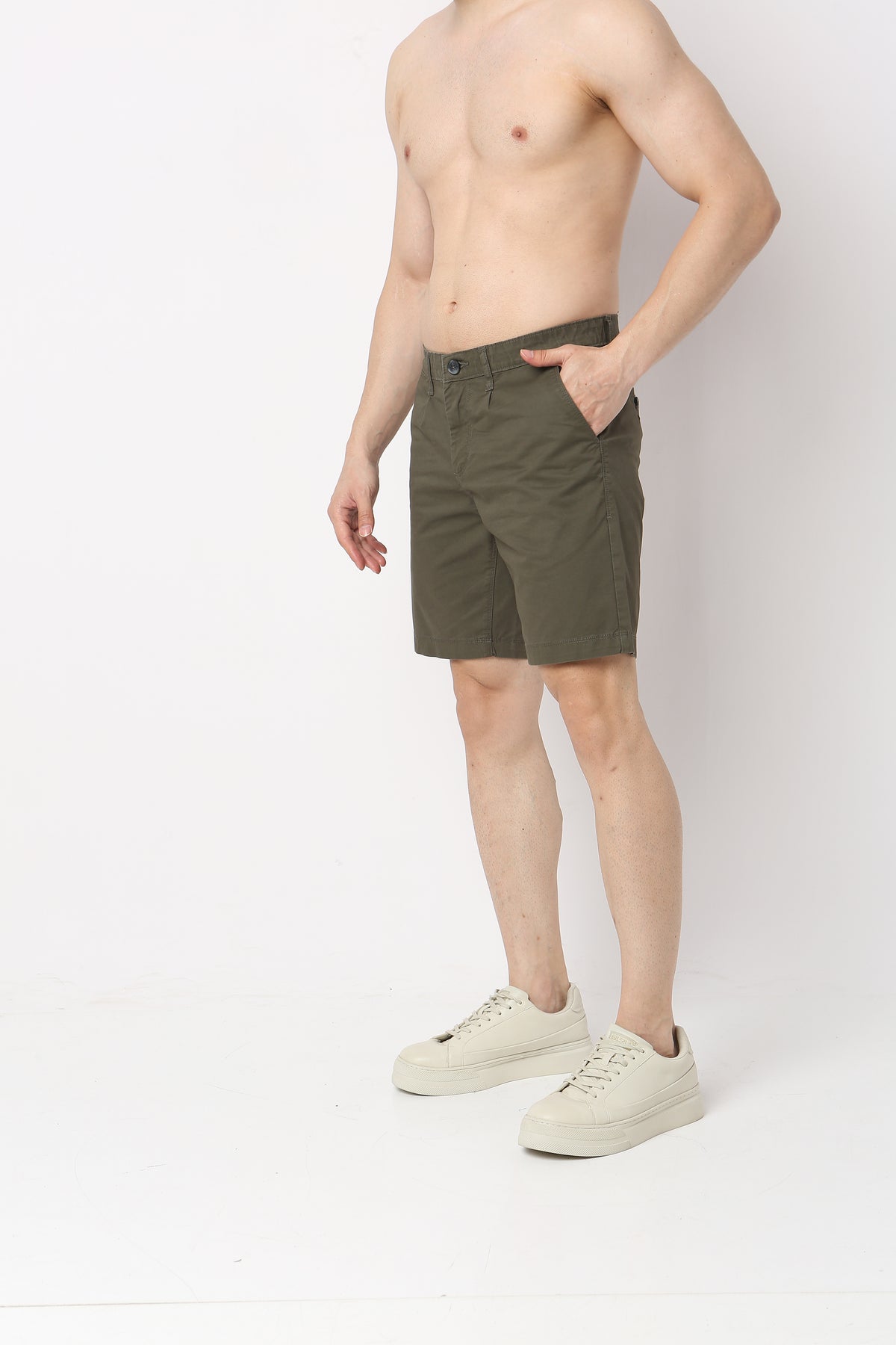 Solid Knee Length Active Shorts