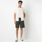 Above Knee Trendy Yarn Dyed Textured Pull-On Shorts with Lots Of Oomph- Relaxed Fit