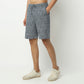 Regular Fit Textured Above Knee Mid Rise Shorts