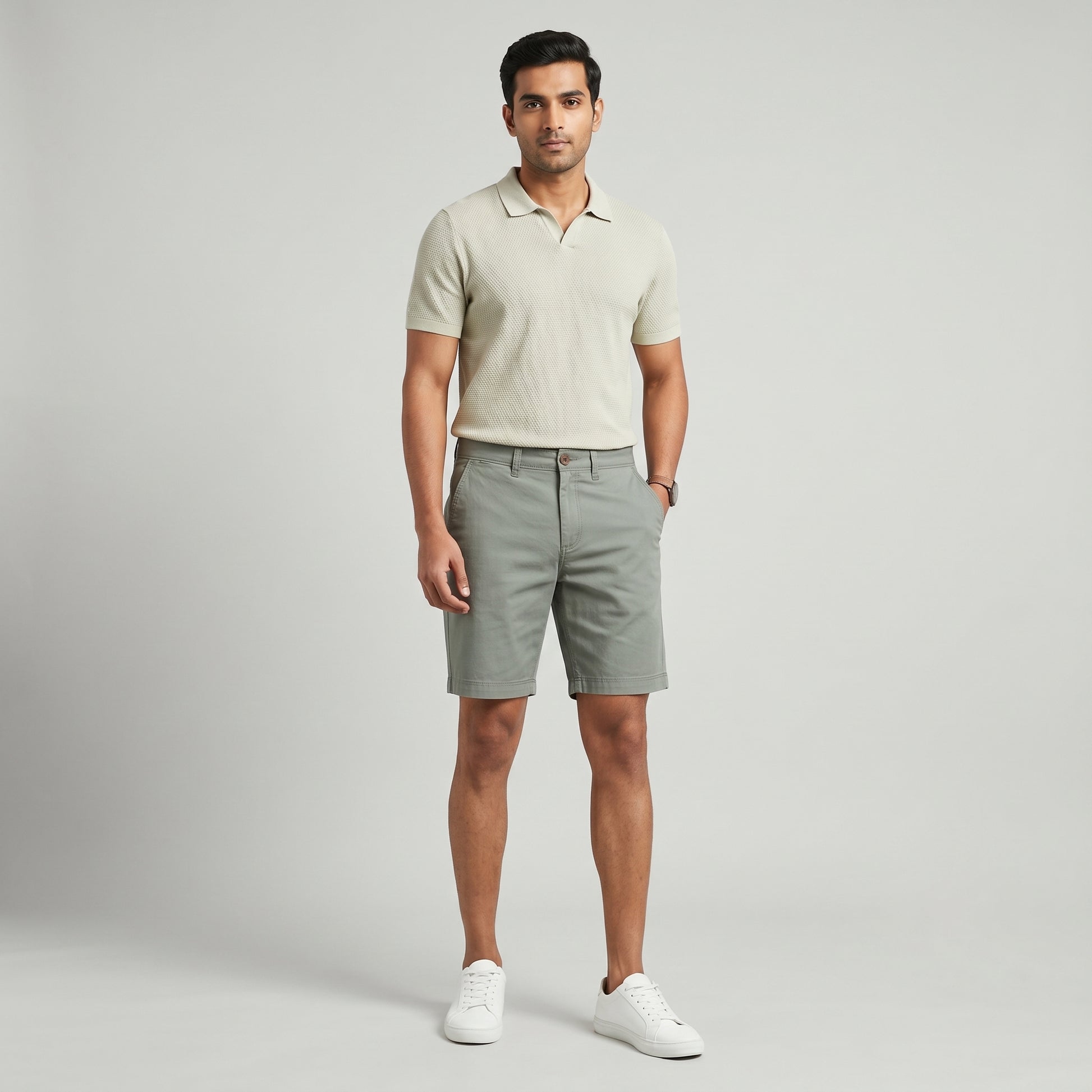 Solid Woven Varsity Shorts